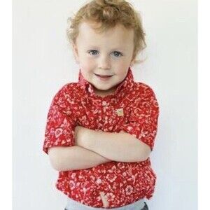 Hoonana Boutique Boys Hawaiian Shirt Size 4T Summer Short Sleeve Button Down NEW